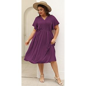 BloomChic Plum Ruffled Dress